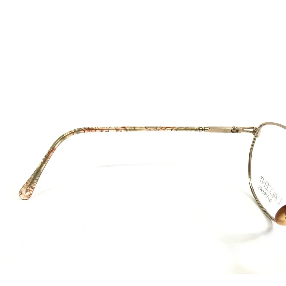 Vintage L'AMY Eyeglasses Frames L'ACCENT X742 Shiny Gold Pink Round 52-16-130